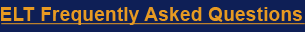 ELT FAQs
