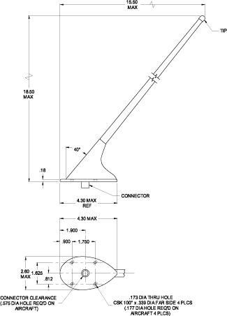 COMANT Antenna Comm 250 knots CI-121 
