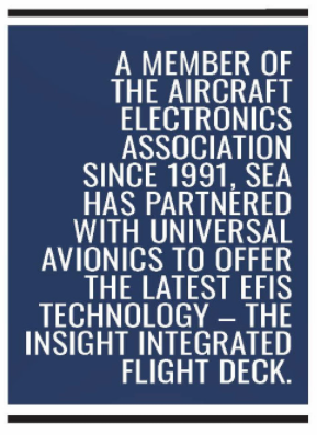 A member of the aircraft electronics association since 1991, SEA has partnered with universal avionics