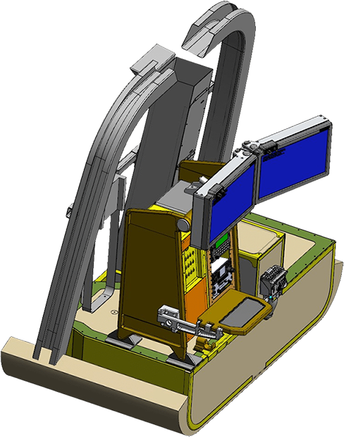 Bell 407 monitor mount 3D render image