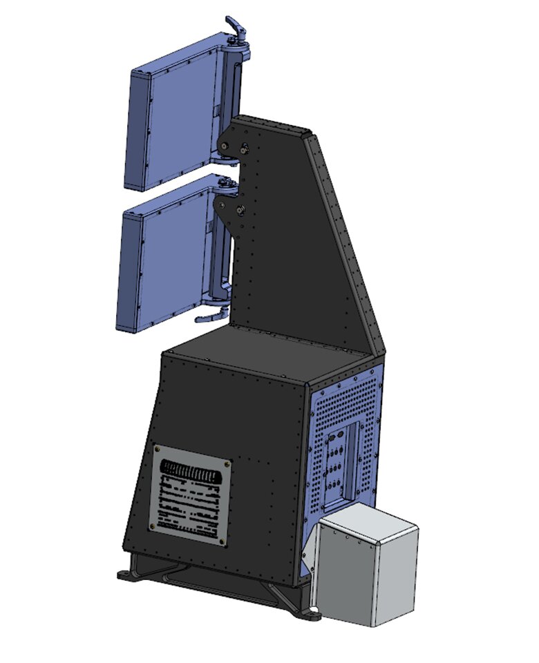 Cessna 208 slim mission console CAD render
